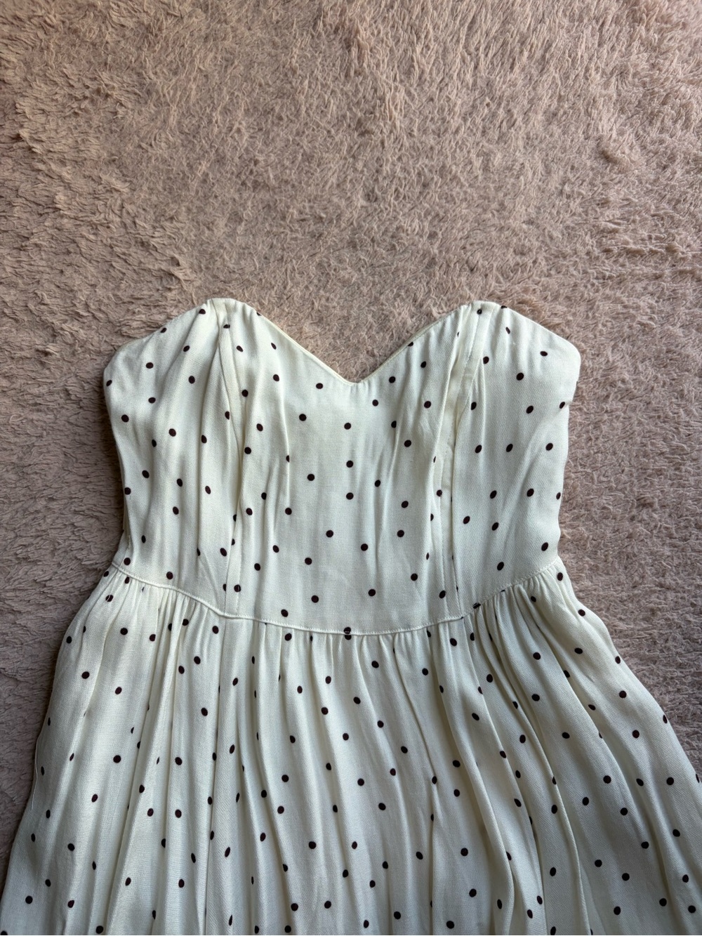 Free People Bella Donna White Polka Dot Midi Dress Sz 2 - Picture 6 of 8